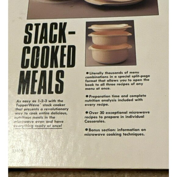Tupperwave Stack Cooked Meals Microwave Cooker Cookbook Recipe Book Hardback 90s - Picture 4 of 6